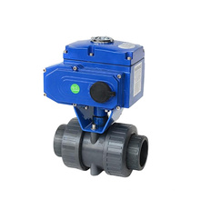 Plastic Motorized Actuated Pneumatic Electric Plastic PVC Double True Union Ball Valve